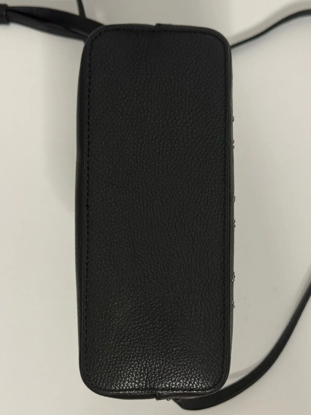 Michael Kors Adele Black Studded Pebbled Leather Dome Crossbody Bag